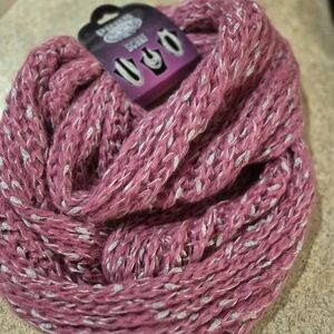 NWTS Pink and Silver Knit Scarf